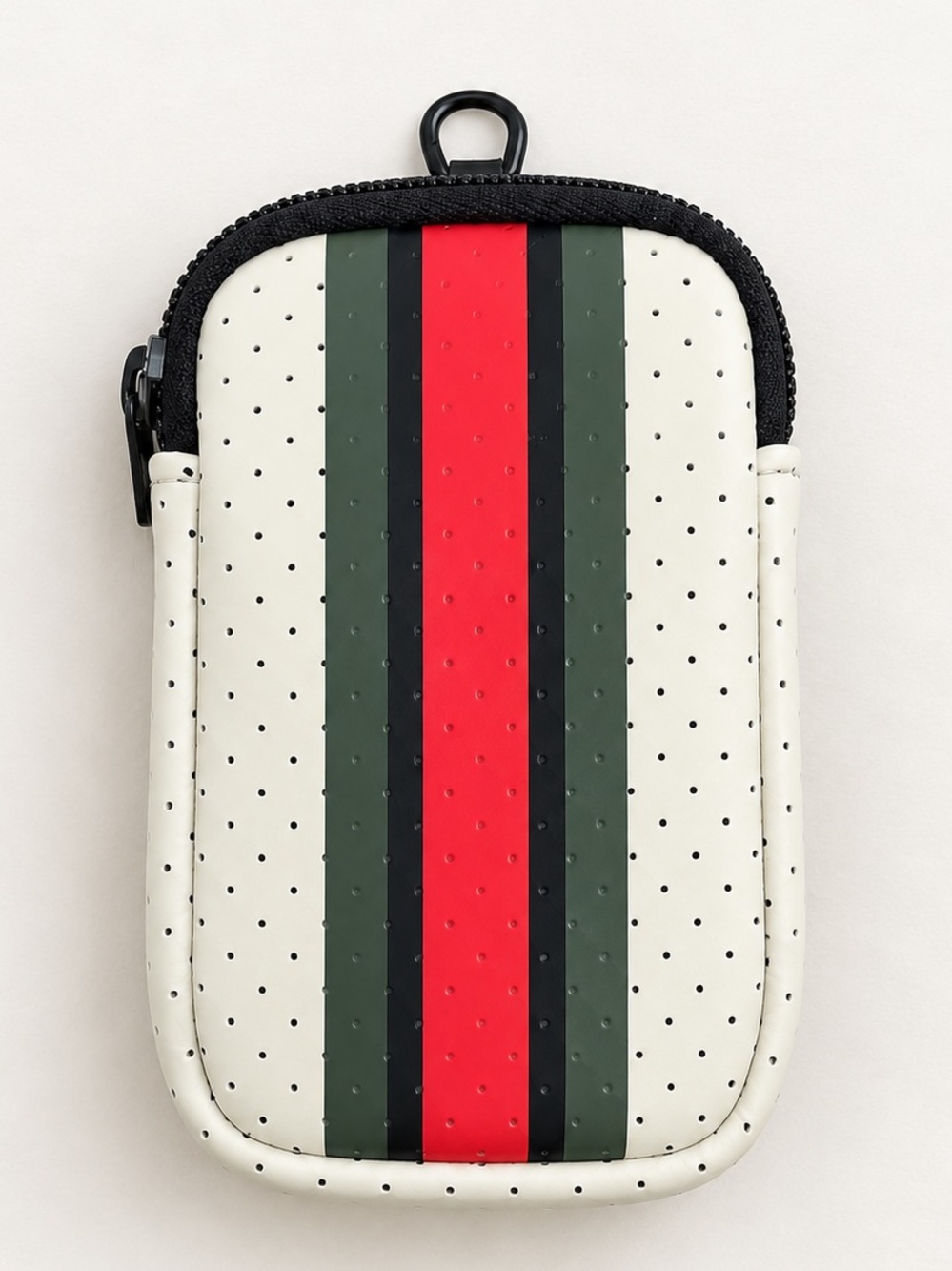 HAUTE SHORE Cream and Red Striped Pouch p